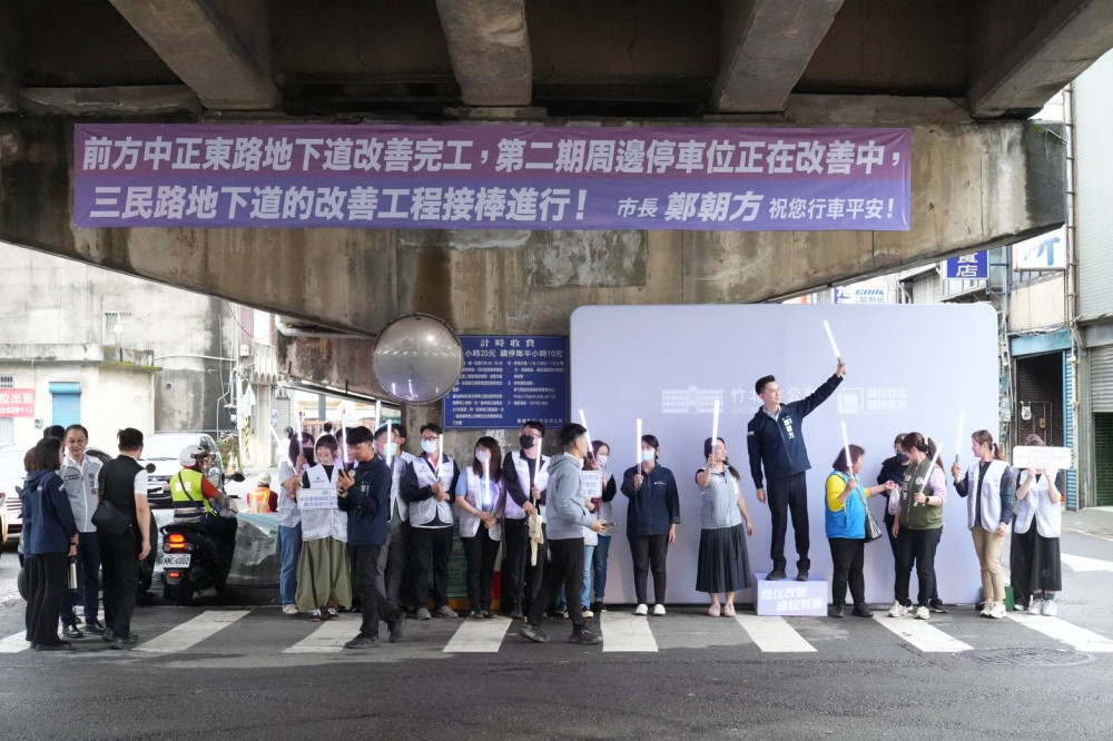 竹北中正東路地下道改善完工通車　重奏弦樂伴隨市民散策機車道