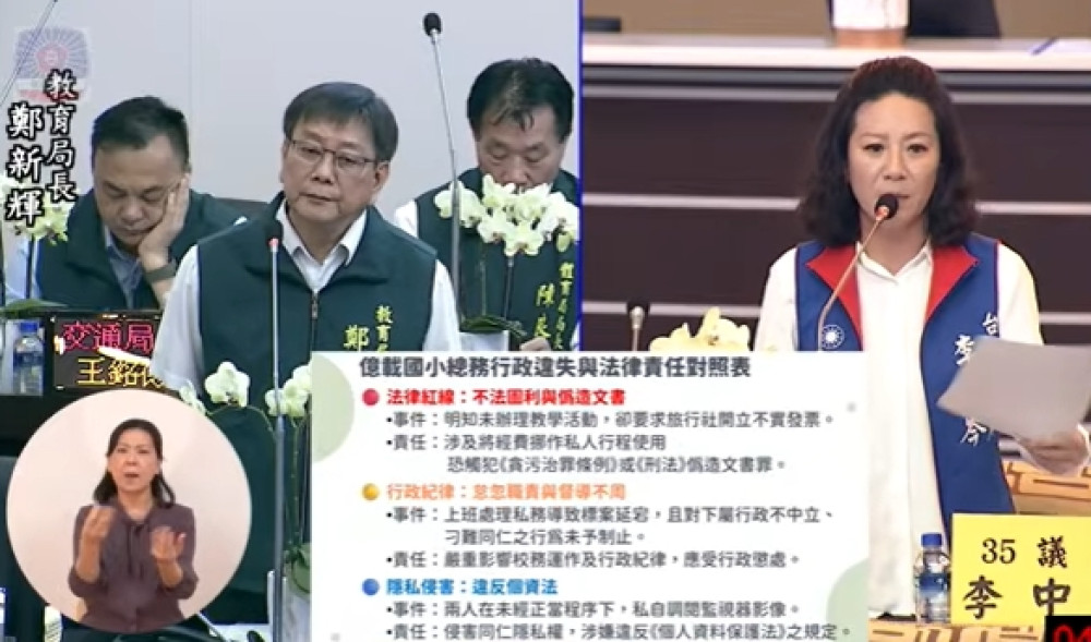 台南市議員李中岑質疑億載國小行政管理失當 籲教育局徹查採購與核銷爭議