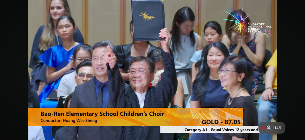歌聲征服國際舞台　寶仁小學合唱團新加坡勇奪金牌