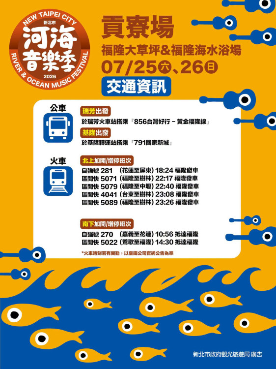 「2026新北市河海音樂季」貢寮場熱鬧開唱！交通資訊一次掌握