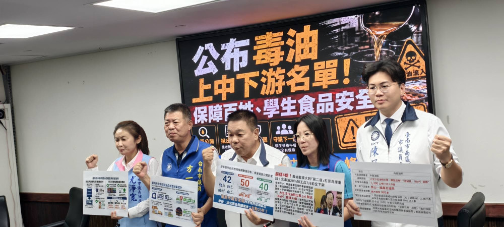 中聯問題油事件延燒 議員促公布完整流向名單強化校園食安