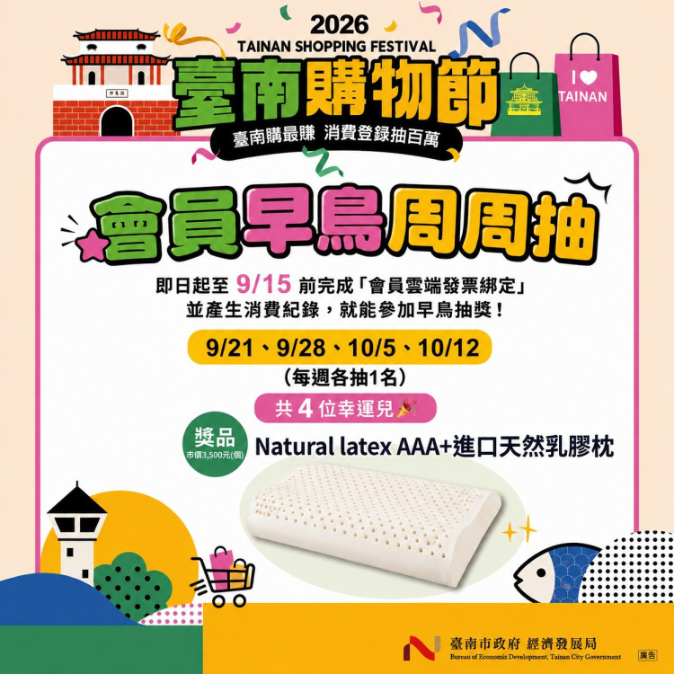 臺南購物節9月登場 會員早鳥週週抽搶先開跑