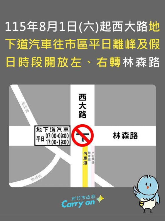 竹市西大路地下道交通管制優化　兼顧交通安全與便利並提升通行效率