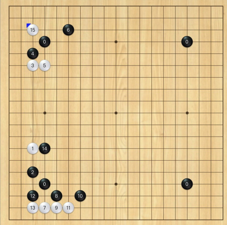 黑白攻防轉折的對局-執白者最終中盤獲勝