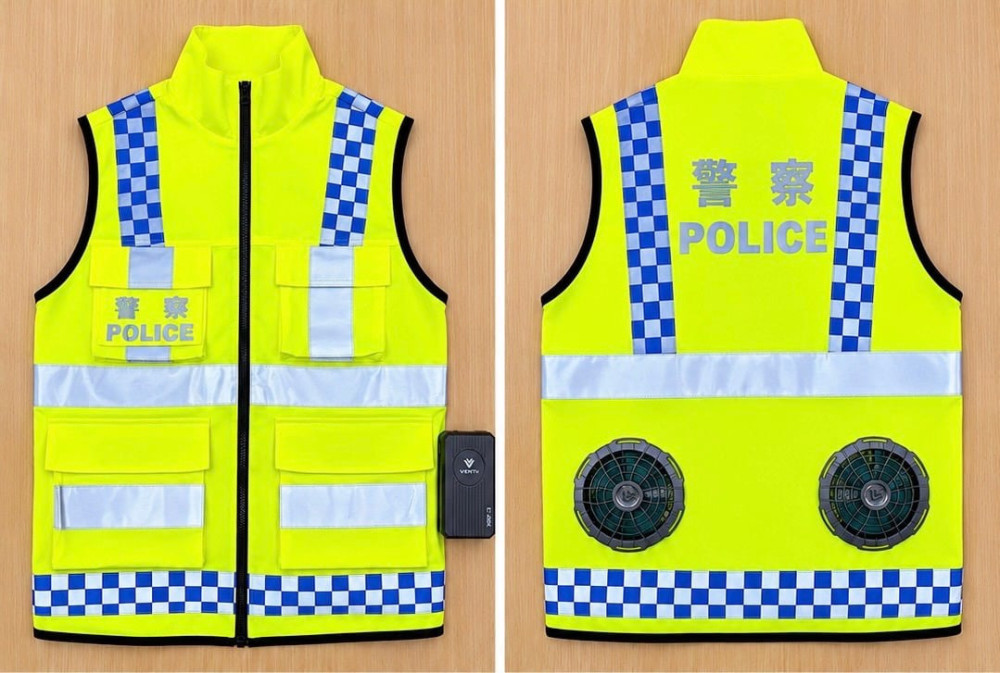 守護第一線員警與義交健康　竹市警添購風扇式反光背心兼顧值勤安全與防暑降溫