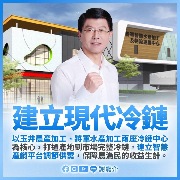 台南市長參選人謝龍介拋「農漁三箭」　提光電清查、現代冷鏈與外銷輔導政策