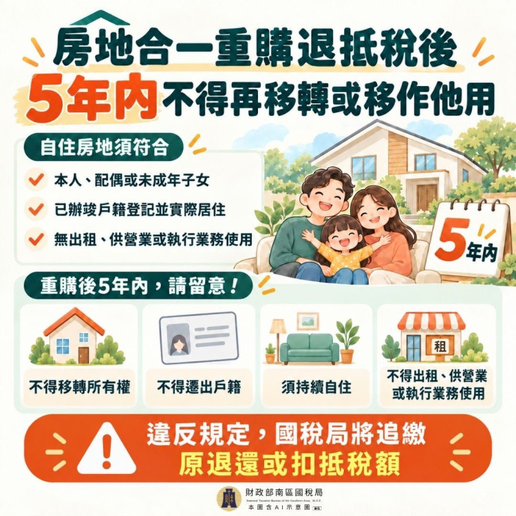 拿了房地合一退稅再轉手？當心國稅局5年追繳令